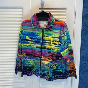 Caroline Rose multi colored light weight jacket - size Large